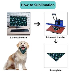 Bandanas pour chiens personnalisables avec logo, 100% polyester blanc, sublimation, bandanas vierges pour chiens - Product Image 4
