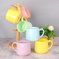 Mug en céramique en forme de pomme de couleur macaron, résistant aux micro-ondes et aux hautes températures, impression et gravure de logo personnalisés pour cadeau