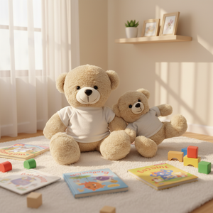 Wholesale Custom Brown Teddy <strong>Bear</strong> with White Blank T-Shirt Soft PP Cotton Filled Polyester Weighted <strong>Stuffed</strong> Animal Plush Toy - Product Image 1