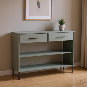 Mobiletto Porta TV in Legno di Pino Grigio, Design Minimalista, Arredamento per Soggiorno - Product Image 2