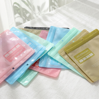 Sacs d'emballage horizontaux en stock pour sous-vêtements, transparents, style Instagram, en CPP, refermables avec fermeture éclair, avec trous, emballage unisexe
