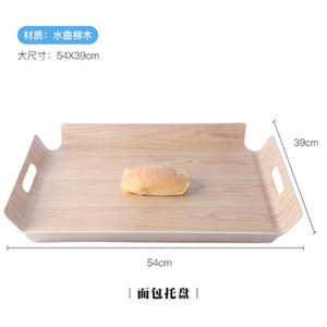 Plateau de service rectangulaire en bois massif fait <span class=keywords><strong>à</strong></span> la main plateau <span class=keywords><strong>à</strong></span> gâteau d'affichage de <span class=keywords><strong>pain</strong></span> et de nourriture écologique plateau <span class=keywords><strong>à</strong></span> <span class=keywords><strong>pain</strong></span> en bois de forme ronde - Product Image 6