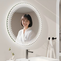 Miroir intelligent multifonctionnel à intensité variable avec affichage de l'heure pour salles de bain d'hôtels et villas