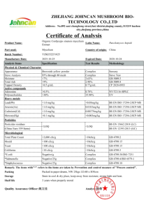고품질 유기농 건강 제품 파실로미세스 헤피알리 균사체 추출물 동충하초 버섯 가루 - Product Image 6