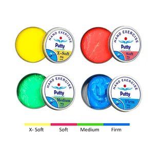 SISLAND Hand Therapy Putty 80g Stress Relief Hand Exercise Quality 4 Strengths Silicon Putty Therapy Putty For Adults Kids