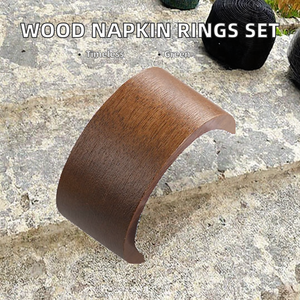 Anillos de Servilleta de Madera de Acacia de Color Sólido Clásico Personalizados, Duraderos y Ecológicos para la Decoración de Mesa de Boda - Product Image 2