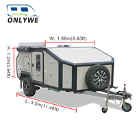 ONLYWE Remorque de voyage Petite caravane de camping caravane tout-terrain Style australien Remorque tout-terrain avec salle de bain