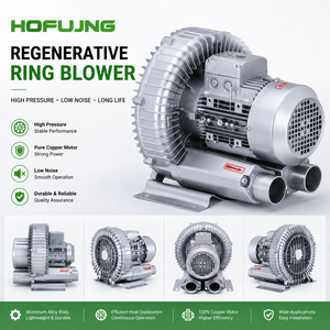1HP 0.75kW Regenerative Ring Blower High Pressure <b>Side</b> Channel Blower Three Phase 2800RPM Industrial Air Blower - Product Image 1