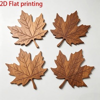 Sous-verre élégant en bois en forme de feuille d'érable, résistant à la chaleur, fabriqué en Chine, idéal pour Noël