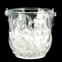 Seau à glace portable en acrylique transparent Queenwins de 1,25 Qt, fabriqué en Chine, idéal pour refroidir la bière, le champagne et le vin à la maison ou au bar.