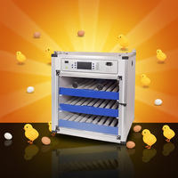 Incubateur d'œufs de volaille entièrement automatique en PVC, 100 % de taux d'éclosion, 68-340 œufs, double alimentation 220V/110V, machine à couver silencieuse pour autruches