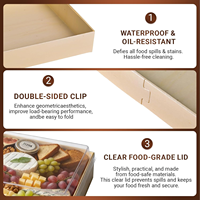 Petites boîtes à charcuterie avec couvercles transparents, contenants alimentaires pliables en bois, boîtes à emporter pour apéritifs, desserts, sushis, plateaux de service