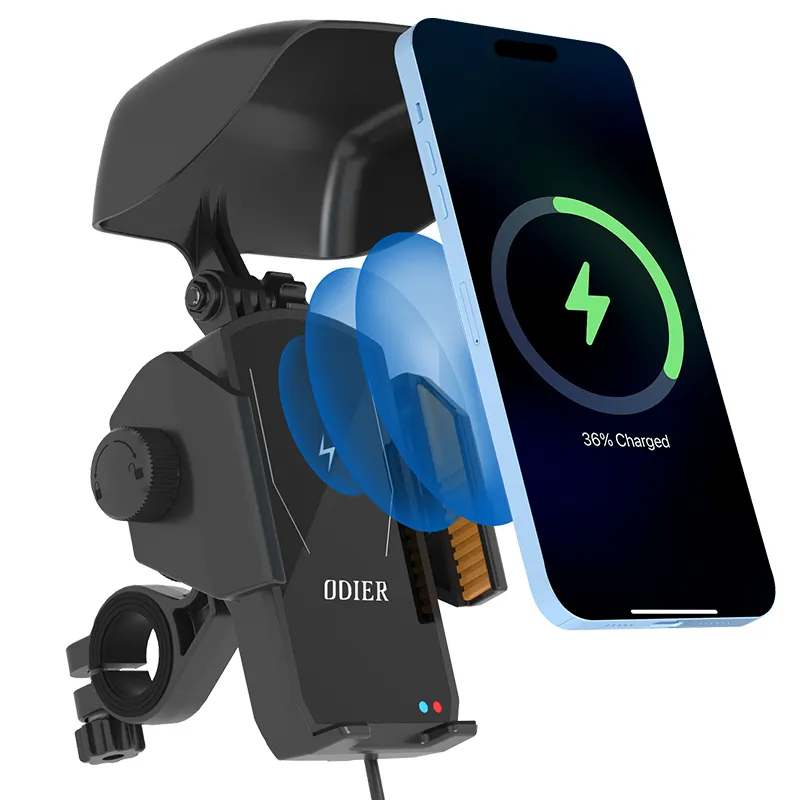 One-key Release Adjustable Waterproof Bicycle Phone Holder Charging Wireless Charger Mobile Phone Holders
