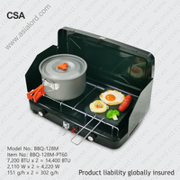 Barbecue portable pliable personnalisé à 2 brûleurs au propane et au butane, robuste, mini barbecue, cuisinière à gaz pour le camping en plein air