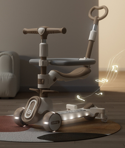 Trottinette Pliable Moderne d'Extérieur à 3 Roues LED pour Enfants avec Effets Lumineux et Musique, Jouet pour Enfant avec Siège et Poignée de Poussée - <span class=keywords><strong>Prix</strong></span> Usine - Product Image 4