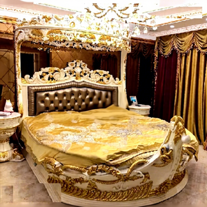 Cama King Size de Madera de Teca Estilo Náutico con Dos Mesitas Auxiliares, Diseño Moderno y Duradero, Personalizable para Dormitorios de Lujo en Mansiones de EE. UU. - Product Image 1