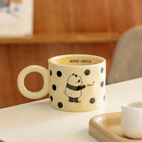 Tasse en céramique Panda mignon avec couvercle pour la maison des enfants tasse à eau Couple tasse à café avec couvercle