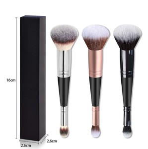 <span class=keywords><strong>Pinceau</strong></span> fond de teint simple <span class=keywords><strong>Pinceau</strong></span> fond de teint et correcteur à double tête avec logo personnalisé <span class=keywords><strong>Pinceau</strong></span> maquillage noir doux - Product Image 1