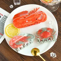 YJL créatif fruits de mer nourriture homard cheveux griffes mode strass crevettes conception crabe cheveux griffe Clips cheveux accessoires en gros