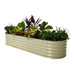 Fioriera Rialzata Ovale da Esterno in Metallo Zincato, Vaso Rialzato per <span class=keywords><strong>Giardino</strong></span> - Product Image 1