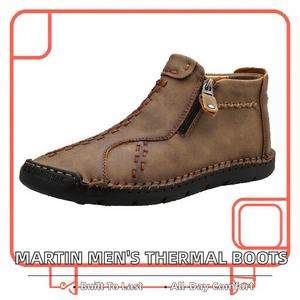 Bottes de travail décontractées montantes pour homme <span class=keywords><strong>Martin</strong></span>, design confortable, semelle intérieure en caoutchouc, tige en cuir thermique, pour l'automne - Product Image 2