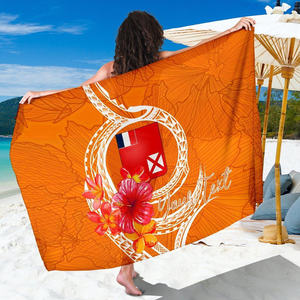 Logotipo personalizado/Imagen Sarong <span class=keywords><strong>Wallis</strong></span> y <span class=keywords><strong>Futuna</strong></span> Polynesian Cover Ups Wrap Floral Seal Blue Print Sarongs Pareos Bikini Beach Traje de baño - Product Image 2
