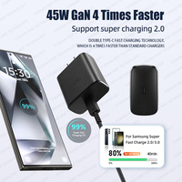Chargeur mural GaN 45W, charge super rapide 2.0 EP-TA845, prise US 100-240V, port USB-C pour Samsung Android, adaptateur secteur pour la maison et le bureau
