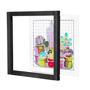 Wooden Cross Stitch <b>Frame</b> Rectangle <b>Black</b> Solid Wood Telescopic Splicing Handmade Embroidery Picture <b>Frame</b> Set - Product Image 3