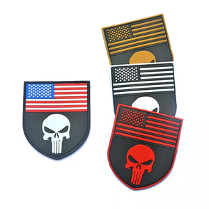 도매 사용자 정의 해골 로고 고무 패치 전술 Pvc 패치에 3d 또는 2d 철 - Product Image 2