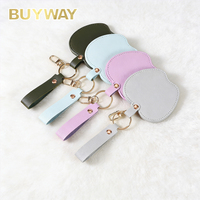 Miroir de poche tendance en forme de pomme avec logo personnalisé, porte-clés en cuir PU, miroir de maquillage compact pour femmes et filles, cadeau promotionnel