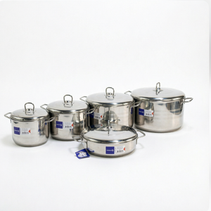 Set di pentole a doppio fondo da 10 pezzi in acciaio inossidabile 201, set di pentole da 20 cm-32 cm, pentola grande per zuppe con coperchio in acciaio per la cucina - Product Image 6