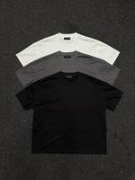 Oversized Boxy Fit T-Shirt Heren 100% Katoen Drop Shoulder Custom Logo O-Hals Effen Vintage Grijs T-Shirt