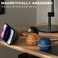 Mini Altavoz Magnético Bluetooth 5.3 TWS Inalámbrico, Altavoz de 5W con Sonido de Bajos, Soporte para Teléfono, para Hogar, Oficina y Exteriores