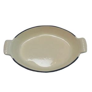 Vente en gros <span class=keywords><strong>de</strong></span> petit plat en fonte, type gril à gaz, casserole ovale au four, vaisselle, poêle à <span class=keywords><strong>poisson</strong></span> en émail, rôtissoire <span class=keywords><strong>de</strong></span> service - Product Image 3