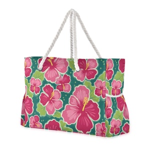 Grand sac de plage en nylon à fermeture éclair pour femme, grande capacité, anti-sable, idéal pour les vacances d'été, avec doublure en maille - Product Image 1