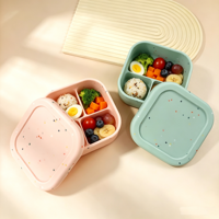 Boîte à lunch portable pour enfants, boîte bento personnalisée avec logo, design anti-fuite, boîte à repas en silicone, boîtes à lunch bento pour enfants pour l'école