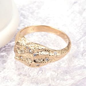 Anillo de Joyería para Mujer Messi, Oro Sólido de 14k con Diamante Natural, Estilo Vintage - Product Image 2