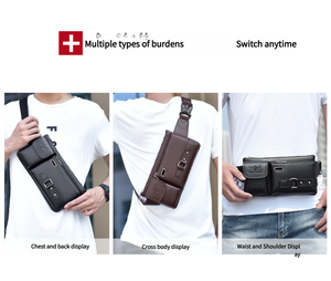 กระเป๋าคาดเอวผู้ชาย Midelunya รุ่นใหม่ สำหรับเล่นกีฬาอเนกประสงค์ เหมาะสำหรับการเดินทางกลางแจ้ง ทำจากวัสดุ PU ใช้เป็นกระเป๋าสะพายข้างได้ ใช้สำหรับขี่จักรยานได้ - Product Image 3