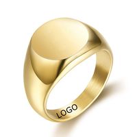 Maßgefertigte OEM Einzigartige Einfache Minimalistische Design Blanko Schlichte Edelstahl Damen Herren Siegelringe als Geschenk Mode Kann mit Eigenem Logo Versehen Werden