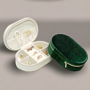 Custom <b>Mini</b> Leather Jewelry Box Travel Organizer with Logo Storage Gift for Friends and Family Wedding Favor Velvet Jewelry - Product Image 2