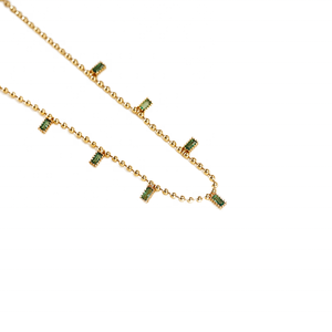 Collana girocollo con ciondolo color smeraldo placcata oro alla Moda da donna Moda Cadenas Collares per feste - Product Image 4