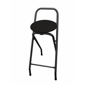 Sgabello da bar pieghevole con finitura martellata antica, con ecopelle - Product Image 1