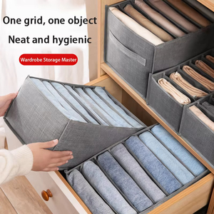 Boîtes de rangement pliables de haute qualité pour armoire, cubes de rangement transparents avec séparation en maille visible pour vêtements, tiroirs, pantalons et jeans - Product Image 4