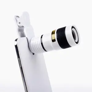 Télescope universel pour téléphone portable, objectif de caméra, Zoom 8X, avec Clip, mise au point manuelle, 4 pièces