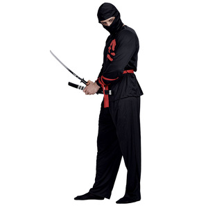Costume de cosplay Ninja noir avec accents rouges, tenue d'Halloween pour adulte, ensemble complet - Product Image 4