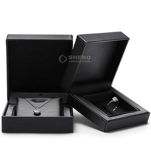 Luxury <b>Black</b> Pu Jewelry <b>Box</b> Premium Portable Storage Organizer for Diamond Ring Earring Pendant - Product Image 4