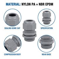 Presse-étoupe en nylon étanche IP68 OUORO MG40 PA 24-30mm Noir Gris
