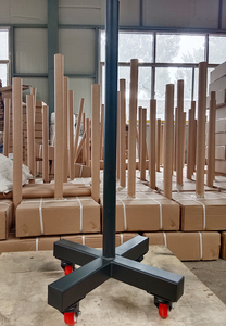 Thép <span class=keywords><strong>pull</strong></span>-up Barbell <span class=keywords><strong>Bar</strong></span> chủ với bánh xe phòng tập thể dục thiết bị tập thể dục tạ bội thu tấm cây lưu trữ giá OEM ODM Logo - Product Image 4