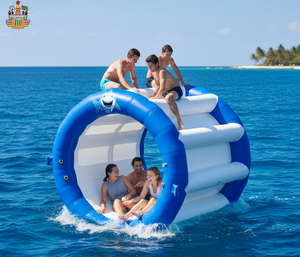 Plataforma Flotante Inflable <span class=keywords><strong>de</strong></span> PVC Comercial, Duradera y Ecológica, Pared <span class=keywords><strong>de</strong></span> Escalada, Circuito <span class=keywords><strong>de</strong></span> Obstáculos, para Aguas Oceánicas - Product Image 3