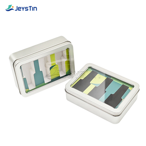 Op maat gemaakte rechthoekige metalen blikken doos met scharnierend deksel, transparant PVC venster, luxe metalen geschenkblik - Product Image 6